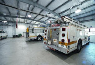 Emergency equipment metal building shelter.