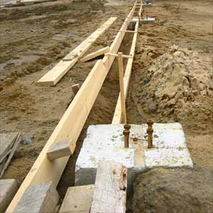 Metal building foundation construction.